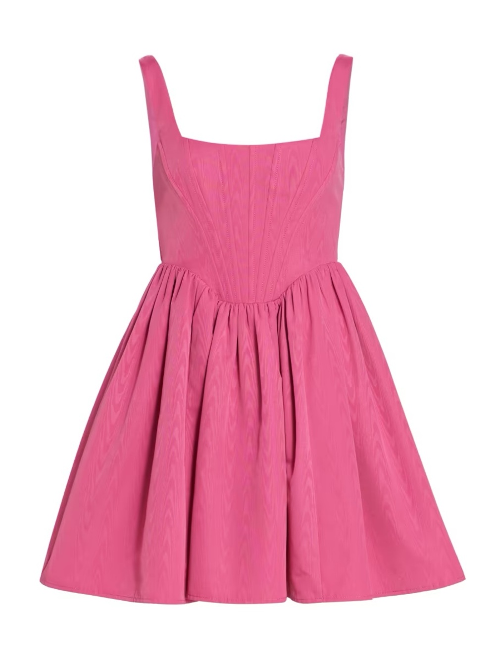 Staud Landscape Bustier Corset Sleeveless Bubble Hem Mini Dress Lollipop Pink
